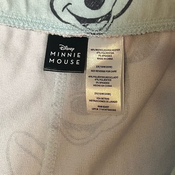 Disney Minnie Mouse Light Blue Minnie Print Pajama Lounge Pants 2X - Picture 3 of 8